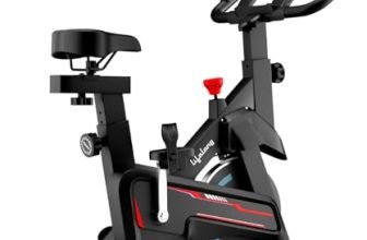 Lifelong Fit Pro Spin Fitness Bike For Home | Exercise Bike For Cardio Workout With 7 Kg Flywheel, Adjustable Resistance & Led Display | Cushioned Adjustable Seat | Non-Slip Pedals | Max User Weight 120 Kg
