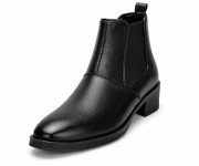 Kraasa Men’s Height Increasing Chelsea Boots | PU Leather Slip-On Ankle Boots | Comfortable Formal & Smart Casual Footwear Black UK 8