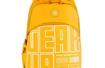 Gear Arise 40L Large Water Resistant School Bag With Sternum Strap/Casual Standard 4 Compartment Backpack/Daypack/College Bag For Boys/Girls/Men/Women (Yellow)