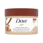 Dove Exfoliating Body Polish Scrub For Dry Skin With Brown Sugar & Coconut Butter, Gently Exfoliates & Moisturizes For Instant Soft & Smooth Skin, Natural Ingredients, No Sulfate, Coconut Scent, 298G