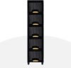 J K INTERNATIONAL 5 Compartments Plastic Chest of Drawers(Black)