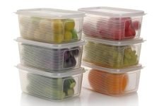 SR Fridge Container – Plastic Transparent Fridge Storage Box with Air Tight Lid for Vegetables, Fruits, Fish & Meat to Keep Fresh, Refrigerator Pantry Organizer Freezer Dabba Box(1800ML, 6 Pcs)