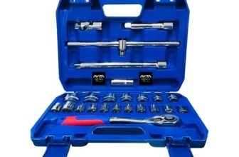 AvitaDomus Hand Tool DN-2462 46-Piece 1/4″ (6.35mm) Drive Hex Socket Set with 72-Tooth Reversible Ratchet – CrV Steel Construction for Automotive, Construction, DIY & Engineering