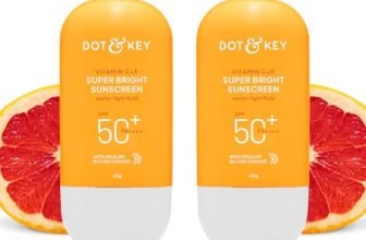 Dot & Key Vitamin C + E Super Bright Sunscreen In-Vivo Tested SPF 50+ PA++++ With New-Age UV Filters, Water-Light Fluid, Boosts Glow, Reduces Dullness & Dark Spots, Checks Tanning, No White Cast | Combo (Pack of 2, 80gm each) | 160g