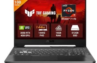 Asus Tuf A15, Amd Ryzen 7 170, Rtx 3050-4Gb, 16Gb Ram (Upgradeable), 512Gb Ssd, Fhd, 15.6″(39.6 Cm),Windows 11 Home,Graphite Black, 2.3 Kg, Fa506Ncq-Hn006W, Gaming Laptop