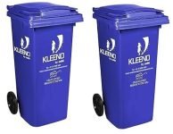 Cello Plastic Manual-Lift Garbage Waste Dustbin With Wheel 120 Ltr Blue//Blue (Combo)