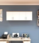 Spyder Home Decore Craft Matte Finish Ea115 Wall Mounted 4 Door Kitchen Cabinet Multi-Purpose Cabinet For Kitchen, Living Room & Bedroom Color: White & Oak || Assembly -Diy (Do-It-Yourself)