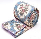 COZY FURNISH Super Soft Double Bed Dohar 84×96 Inches, Brushed Microfiber Cotton AC Blanket, Lightweight Flannel Throw, Lahariya Fabric Edging, Summer & AC use Mild Winter, Machine Washable