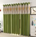 Galaxy Home Decor Floral Net Curtains for Window 6 Feet, Pack of 2, Green (Green, Window 6 Feet)
