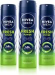 NIVEA Fresh Power Deo Spray, 48h Derma Odour Protection with Citrus, Musk, Spice Deodorant Spray  –  For Men(450 g, Pack of 3)