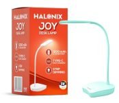 Halonix Joy Rechargeable Desk Lamp With C-Type Charging | Led Study Table Lamp With Step Dimming | Li-Ion Battery | Portable Eye-Care Light For Study, Work & Home Use