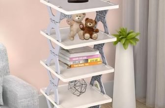 Zureni Stackable Shoe Rack 5-Tier Foldable and Adjustable Footwear Organizer Portable & Expandable Storage Shelf for Home Slippers & Sandals (Pack of 1, White)