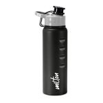 MILTON Gripper 750 Stainless Steel Water Bottle 750 ml, Single Walled, ISI Certified I Leak Proof Lid, Rust Proof I For School, Office, Gym I Black