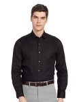 Arrow Men’s Solid Full Sleeve Slim Fit Cutaway Collar Cotton Formal Shirt (ARCBOSH0042_Black_39)