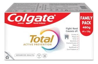 Colgate Total Advanced Health Anti-Germ Toothpaste, 480G, Tooth Paste With 12-Hour Anti-Germ Protection & Enamel Protection For Whole Mouth Health (Combo Pack Offer)