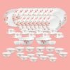 La Opala Diva Classique Collection Opal Glass Crockery | For Family Of 8 | Dinner Set 53 Pcs Aster Pink | Plates, Bowls & Cups For Dining | Microwave Safe | 100% Vegetarian | Extra Strong | White
