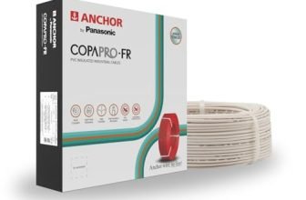Anchor By Panasonic 1 Mm Copapro Fr Electrical Wire, 90 Meter Fire Resistant Single Core Pvc Insulated Pure Copper Wire, Anti Rodent Anti Termite Flexible Wire For Connections (White, 96138Wh)