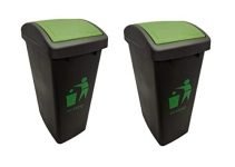 Cello Plastic Garbage Swing-Lid Dustbin 48 Ltr, (Green & Green) Combo