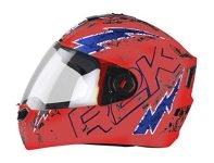 Steelbird Sba-1 R2K Live Isi Certified Full Face Graphic Helmet (Medium 580 Mm, Glossy Fluo Watermelon/Blue With Clear Visor)