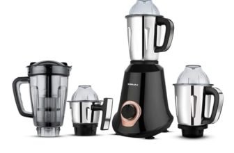 Bajaj Military Series Glamore 1000 W Mixer Grinder With 4 Jars (3 Stainless Steel Jars + 1 Fruit Filter Jar) | Duracut Blades | Powerful Titan Motor | Unbeatable Toughness | 2 Yrs Warranty【Jet Black】
