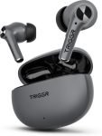 TRIGGR Ultrabuds Go with 40H Playtime, AI ENC, Dynamic Drivers, Type-C Fast Charging Bluetooth(Lunar Grey, True Wireless)