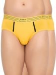 John Players Pack Of 2 Cotton Briefs With Striped Waistband In Yellow (Jbf043M07_M_Yellow)