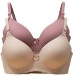 Imsa Moda Women’s Nylon Lycra Lightly Padded Full Coverage Wirefree T-Shirt Bra Combo Pack of 2