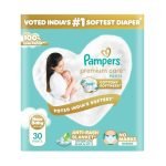 Pampers Premium Care Pant Style Baby Diapers, Newborn (XS), 30 Count, Upto 5 kg, All-in-1 with 360 Cottony Softness Diapers