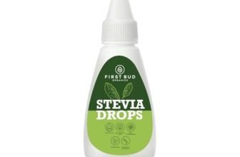First Bud Organics Pure Stevia Drops – 20Ml | Zero Calorie, Natural Sweetener, Non-Gmo & Sugar-Free Stevia Drops | Sugar Substitute For 400 Serving, Low Glycemic Index & Promote Oral Health
