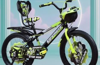 Vesco Kick Pro 14 T Kids Cycle With Balance Wheel & Back Rest Seat/Water Bottle | Rigid Fork, Frame 9 Inch | Ideal For 3 To 5 Years Boys & Girls (Green)