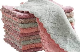 QURIPE 10 Pack Kitchen Cloth Dish Towels, Microfiber Cleaning Cloth Double-Sided Dish Drying Towel Reusable for House Furniture Table Kitchen Dish Window Glasses 9.85X9.85in, grey