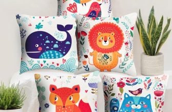 Story@Home Cushion Cover Set of 5 Cartoon Baby Animals Printed Decorative Pillow Cushion Covers – 16 in x 16 inch, Polyester, Multicolor