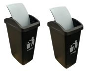 Cello Plastic Garbage Swing-Lid Dustbin 48 Ltr, Grey/Grey (Combo)