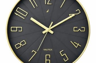 Nautica L 12 Inch L Wall Clock With Silent Sweep Technology L Watch L Large Size L 1Pc L Abs 3D Matt Rim L Solid Matt L Grey/Gold