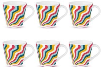 Larah By Borosil Novelty Series Kroma Opalware Mug, Set Of 6 Tea/Coffee Mugs, 160 Ml Each, Microwave & Dishwasher Safe, Bone-Ash Free, Crockery Set Ideal For Daily Use & Gifting, White