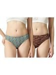 Lux Amore Brasso Panty For Women – Pack Of 2 | Leak-Resistant Period Panty | Stylish Dark Prints | Breathable & Durable Brasso Fabric | Confidence Wear (Color & Print May Vary) I/E – 100Cm