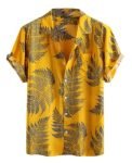 LookMark Men’s Poly Cotton Digital Printed Half Sleeve Shirt(Printed Shirt Shiva-M) Yellow