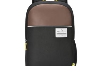 Aristocrat Lava 17 Inch Compatible Laptop Backpack 25L | Premium Durable Fabric | 2 Compartments with Side Bottle Pocket | Padded Backpanel | Office & Travel Backpack for Men & Women (Black)