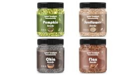 Nutribasket’s Combo Pack of Chia Flax Pumpkin Sunflower Seeds || Best Daily Super Seeds Mix | Perfect for Gifting| (250 EACH, Combo 4 Seeds)