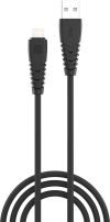 Portronics Lightning Cable 3 A 1 m POR-655 Konnect Core(Compatible with Mobile, Black, One Cable, USB Type A To Lightning, 18 W)