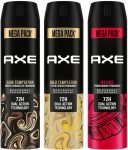 AXE Gold Temptation, Dark Temptation and Intense Deodorant Spray  –  For Men(645 ml, Pack of 3)