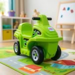 Amazon Brand – Jam & Honey Coaster Car for Kids | Push On Ride On Car | Footrest | Backrest | Easy Grip | Four Wheel Ride | Anti Skid Bottom | Safe & Fun Activity Toy | Medium | 1 Year+ | Green