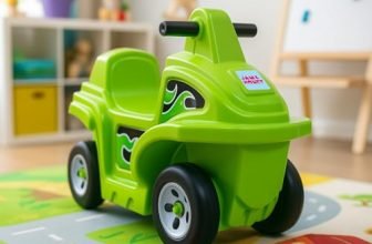 Amazon Brand – Jam & Honey Coaster Car for Kids | Push On Ride On Car | Footrest | Backrest | Easy Grip | Four Wheel Ride | Anti Skid Bottom | Safe & Fun Activity Toy | Medium | 1 Year+ | Green