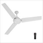 Polycab Airika BLDC with Remote | High Speed with 2 Year Warranty BLDC Motor with Remote 1200 mm Ceiling Fan(5 Star | White | Pack of 1)