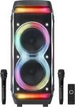 ZEBRONICS Party Fyre 102,9hrs Playback, Dual Mics, Karaoke, TWS, BT v5.0, USB, AUX, RGB 200 W Bluetooth Party Speaker(Black, Mono Channel)