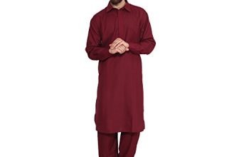 SOJANYA (Since 1958 Men’s Maroon Cotton Blend Pathani Kurta Salwar