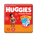 Huggies Comfy Baby Diaper Pants, Upto 50% Faster Absorption – XL(56 Pieces)
