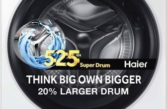 Haier 7 kg AI with Inverter Motor,Puristeam and Refresh Function, Anti Bacterial Technology, Super Drum 525mm with Custom Wash Programs Fully Automatic Front Load Washing Machine Black, White(HW70-IM12929)