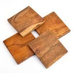 VK Furniture Solid Wood Tea Coaster Set of 4 for Dining Table Natural Wooden