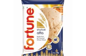 Fortune Premium Sharbati Atta 5Kg | 100% MP Sharbati Whole Wheat Flour | Soft & Fluffy Rotis | High Fiber & Protein Rich Flour